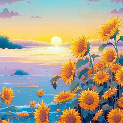 Sunflowers by the Sea - Paint by Numbers