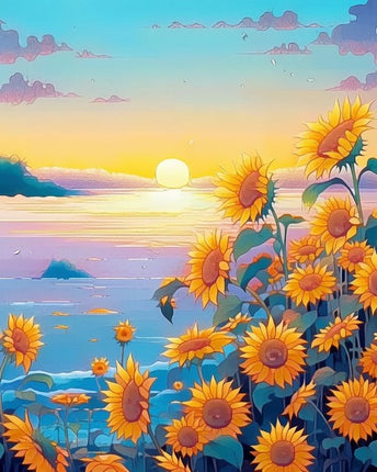 Sunflowers by the Sea - Paint by Numbers