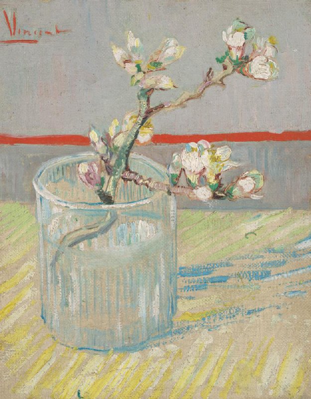 Sprig of Flowering Almond in a Glass - Vincent Van Gogh - Paint by Numbers