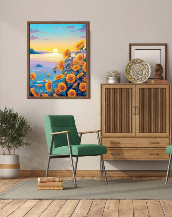 Sunflowers by the Sea - Paint by Numbers